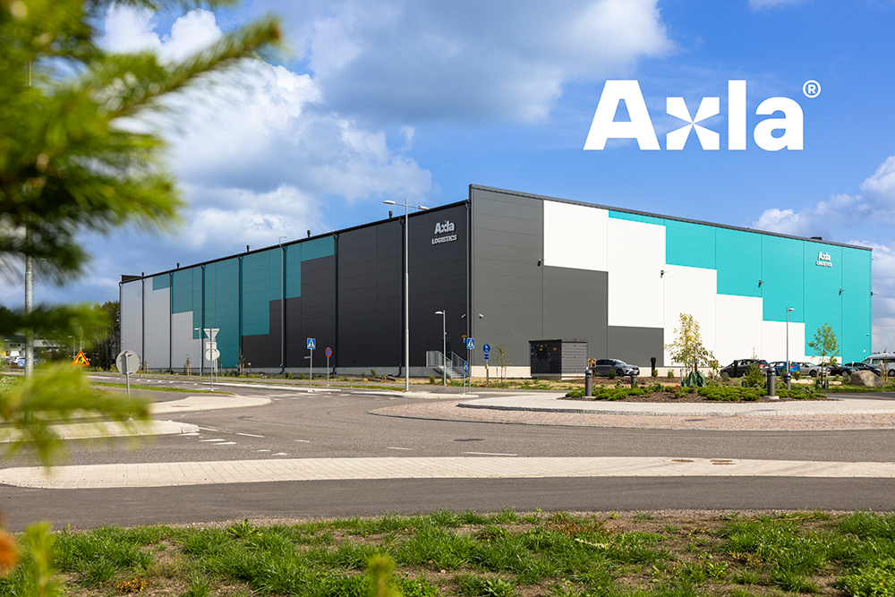 Axla Logistics warehouse building with company logo