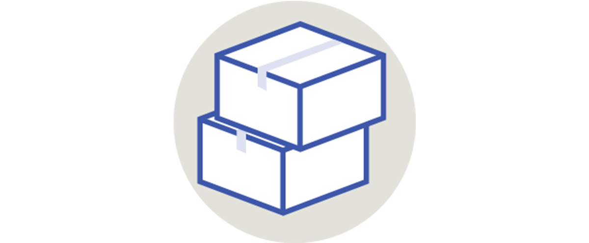 Illustration of two boxes stacked on top of eachother