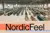 Large warehouse filled with shelves and boxes, with the NordicFeel logo overlaid at the bottom.