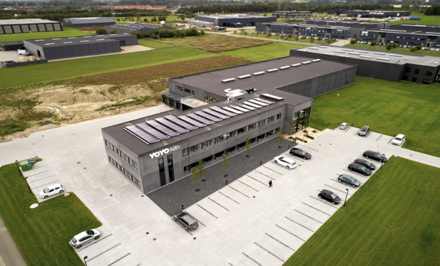 YOYO office and warehouse building with solar panels on the roof